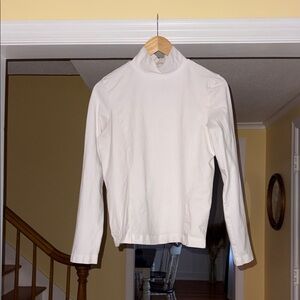 White Turtleneck Long-Sleeve Top